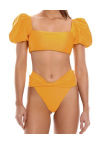 AGUA BENDITA - Dół od bikini Arabella Lily. Stan: podwyższony. Kolor: żółty. Materiał: materiał. Wzór: aplikacja #2