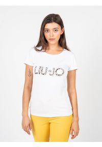 Liu Jo T-Shirt | VA3A25 J5003 | Kobieta | Biały. Okazja: na co dzień. Kolor: biały. Materiał: bawełna, elastan. Długość: długie. Wzór: nadruk. Styl: casual, elegancki, klasyczny