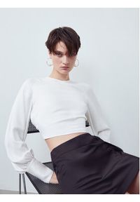 mango - Mango Bluzka Moussy 57003826 Biały Cropp Fit. Kolor: biały. Materiał: wiskoza #5