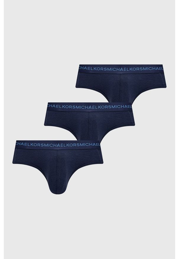 MICHAEL Michael Kors slipy (3-pack) męskie kolor granatowy. Kolor: niebieski. Materiał: bawełna, włókno. Długość: długie