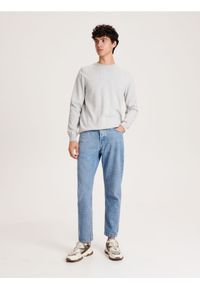 Reserved - Bawełniany sweter - jasnoszary. Kolor: szary. Materiał: bawełna