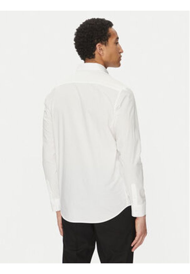 Karl Lagerfeld - KARL LAGERFELD Koszula 605911 552671 Biały Slim Fit. Typ kołnierza: dekolt w karo. Kolor: biały. Materiał: bawełna