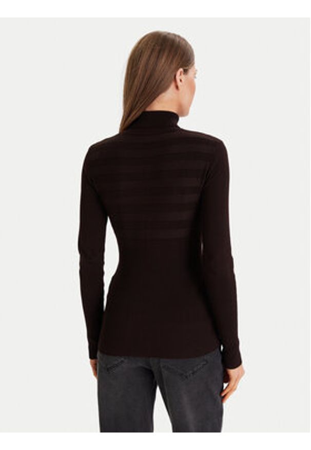 Morgan Golf 132-MENTOS.M Brązowy Slim Fit. Typ kołnierza: golf. Kolor: brązowy. Materiał: wiskoza