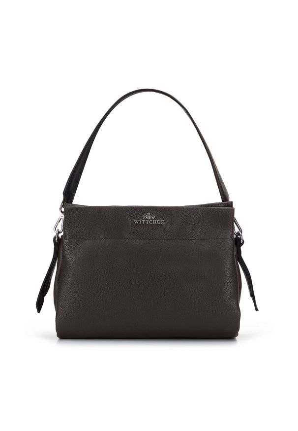 Wittchen - Damska torebka skórzana miękka. Kolor: brązowy. Wzór: paski, haft. Dodatki: z haftem. Materiał: skórzane. Styl: elegancki. Rodzaj torebki: na ramię