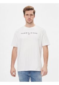 Tommy Jeans T-Shirt Tjm Reg Linear Logo Tee Ext DM0DM17993 Biały Regular Fit. Kolor: biały. Materiał: bawełna #1