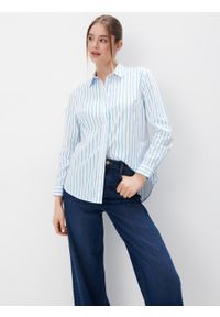 Mohito - Koszula w niebieskie paski - Niebieski. Kolor: niebieski. Wzór: paski #2