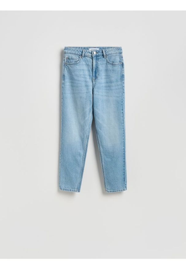 Reserved - Jeansy mom fit - niebieski. Kolor: niebieski