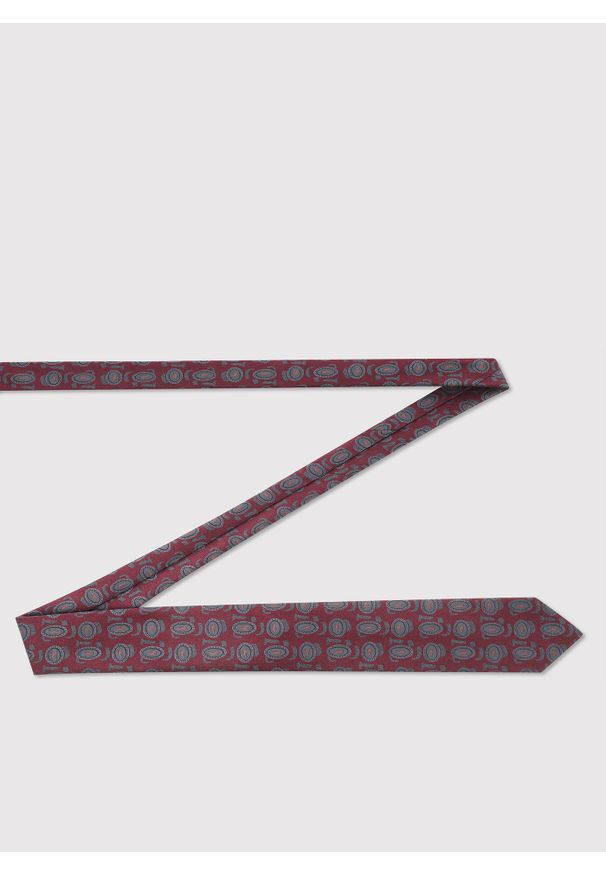 Pako Lorente - PAKO LORENTE – Bordowy krawat męski. Kolor: czerwony. Materiał: poliester