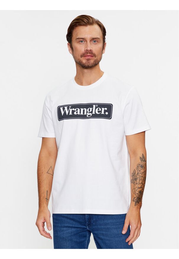 Wrangler T-Shirt 112341133 Biały Regular Fit. Kolor: biały. Materiał: bawełna