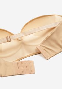 Renee - Beżowy Biustonosz Miseczka D Push Up Zapinany z Przodu z Dodatkowym Ramiączkiem przez Szyję Monaria. Kolor: beżowy. Materiał: jeans. Rodzaj stanika: push-up #4