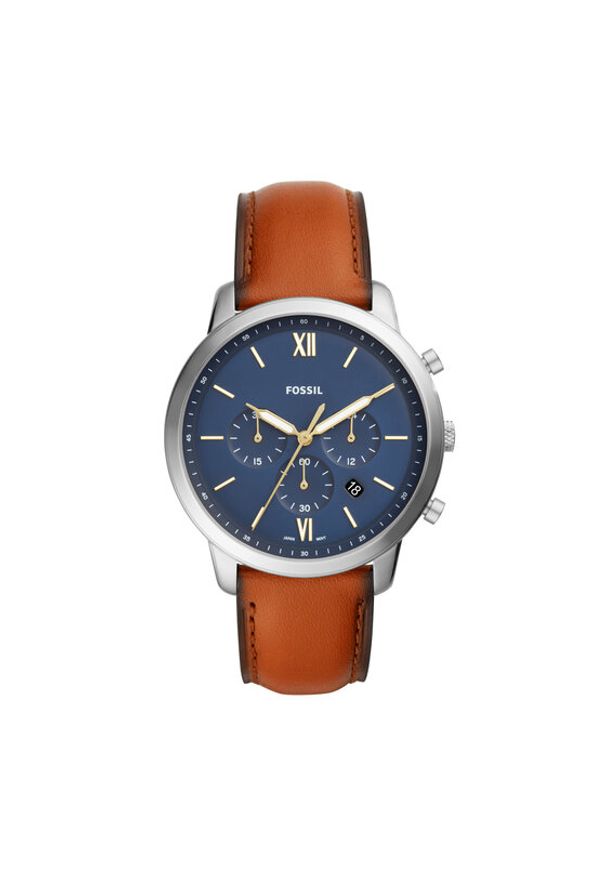 Fossil Zegarek Neutra Chrono FS5453 Brązowy. Kolor: brązowy