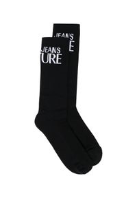 Versace Jeans Couture - VERSACE JEANS COUTURE - Czarne skarpety z logo. Kolor: czarny #1