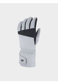 4f - Rękawice narciarskie Thinsulate męskie - szare. Kolor: szary. Materiał: syntetyk, materiał. Technologia: Thinsulate. Sport: narciarstwo