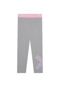 Kenzo kids - Kenzo Kids Legginsy K14209 Szary Slim Fit. Kolor: szary. Materiał: bawełna #1