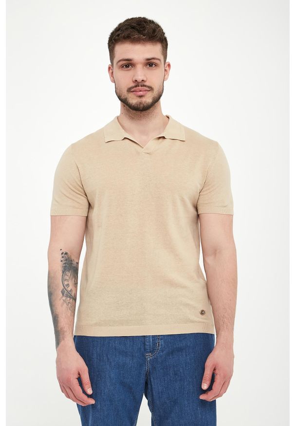 Liu Jo - Polo męskie lniane LIU JO. Typ kołnierza: polo. Materiał: len