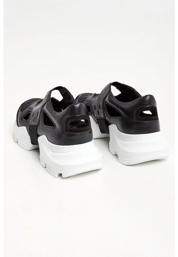 Les Hommes - Sneakersy męskie skórzane LES HOMMES. Materiał: zamsz, skóra, tkanina. Wzór: nadruk