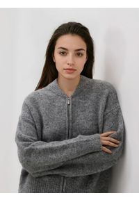 Reserved - Kardigan z domieszką moheru - szary. Kolor: szary. Materiał: moher #1