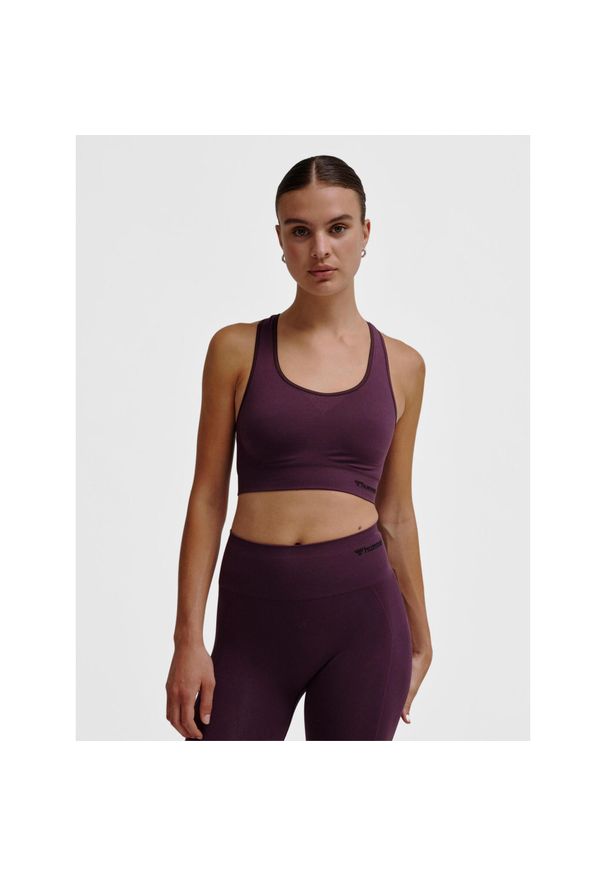 Bezszwowy biustonosz dla kobiet Hummel Tif. Kolor: wielokolorowy, fioletowy, różowy. Materiał: materiał. Sport: fitness