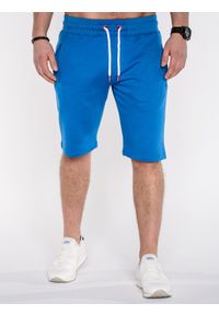 Ombre Clothing - Krótkie spodenki męskie dresowe P512 - niebieskie - S. Kolor: niebieski. Materiał: dresówka. Długość: krótkie