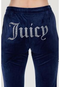 Juicy Couture - JUICY COUTURE Granatowe spodnie dresowe Tina Trackpants. Kolor: niebieski. Materiał: dresówka #4