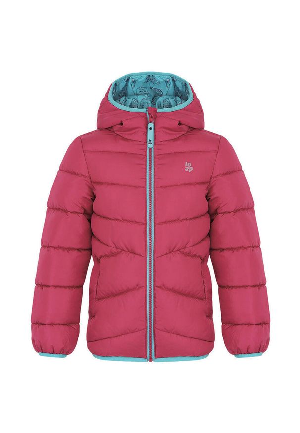 ZSPORT - Dziewczęca Kurtka Zimowa Loap Inlas Różowa 158-164 - Ciepła i Wodoodporna. Kolor: różowy, niebieski, wielokolorowy. Sezon: zima. Styl: sportowy