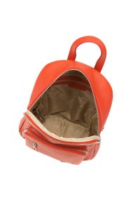 Wittchen - Damski plecak skórzany z suwakami. Kolor: pomarańczowy. Materiał: skóra. Wzór: paski, haft. Styl: sportowy, casual, elegancki #2