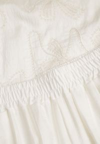 Renee - Biały Wiskozowy Komplet z Lnem w Stylu Boho Spodnie i Bluzka z Haftem Marymene. Kolor: biały. Materiał: wiskoza, len. Wzór: haft #6