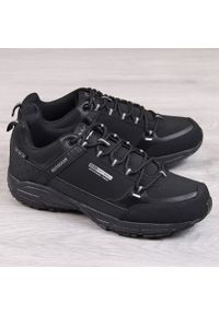 Buty sportowe męskie trekkingowe wodoodporne czarne DK 1096. Kolor: czarny. Materiał: materiał #1