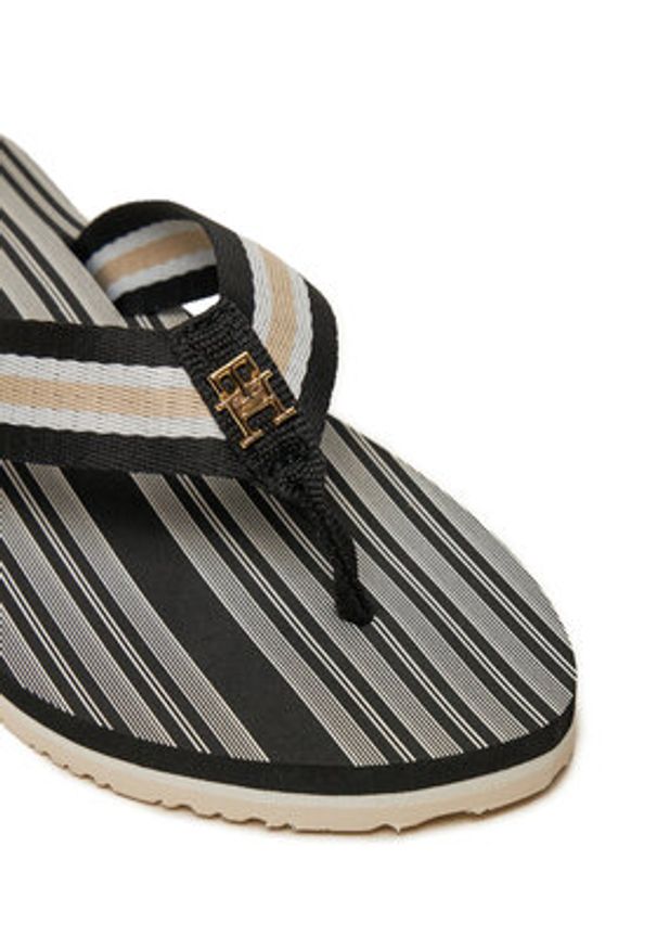 TOMMY HILFIGER - Tommy Hilfiger Japonki Im Th Print Beach Sandal FW0FW08370 Czarny. Kolor: czarny. Materiał: materiał. Wzór: nadruk