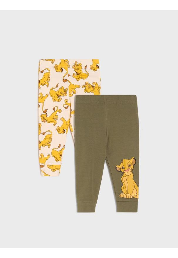 Sinsay - Bawełniane spodnie 2 pack Lion King - kremowy. Kolor: kremowy. Materiał: bawełna