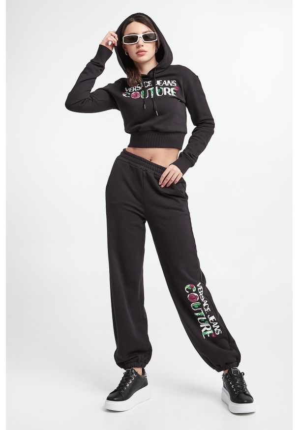 Versace Jeans Couture - Bluza dresowa damska VERSACE JEANS COUTURE. Materiał: dresówka, bawełna. Wzór: nadruk, haft