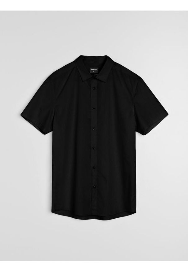 Sinsay - Koszula z krótkim rękawem - czarny. Kolor: czarny. Długość rękawa: krótki rękaw. Długość: krótkie