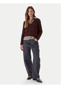 Tommy Jeans Sweter Essential DW0DW19888 Brązowy Regular Fit. Kolor: brązowy. Materiał: bawełna