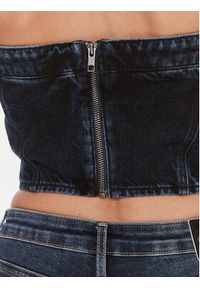 Calvin Klein Jeans Top J20J222870 Granatowy Slim Fit. Kolor: niebieski. Materiał: bawełna