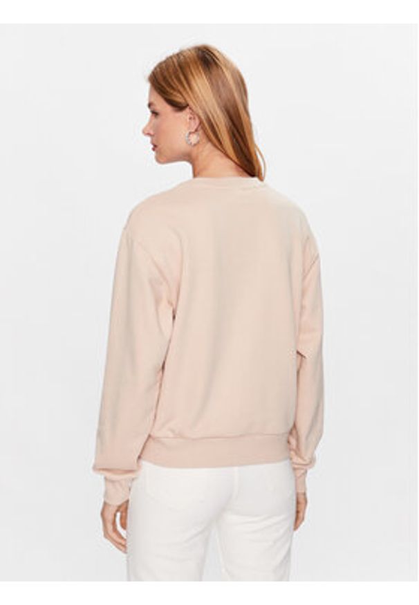 Guess Bluza W3YQ13 K8802 Beżowy Relaxed Fit. Kolor: beżowy. Materiał: bawełna, syntetyk