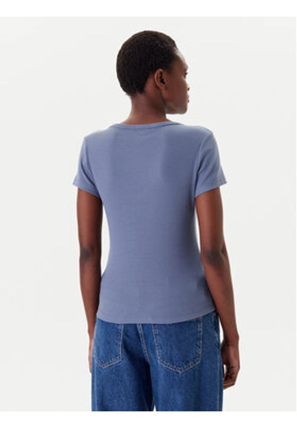 Tommy Jeans T-Shirt Essential DW0DW17385 Niebieski Slim Fit. Kolor: niebieski. Materiał: bawełna