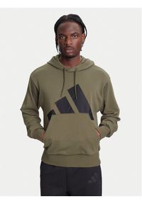 Adidas - adidas Bluza Essentials Big Logo JE8892 Khaki Regular Fit. Kolor: brązowy. Materiał: bawełna