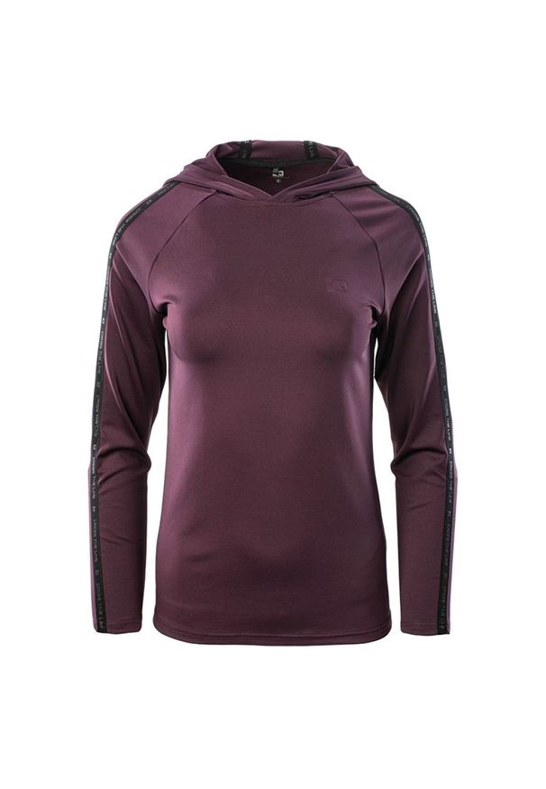 Bluza damska z kapturem IQ Boyna WMNS - purpurowa, Rozmiar XS. Typ kołnierza: kaptur. Kolor: fioletowy. Materiał: poliester, elastan, materiał. Sport: bieganie, kolarstwo