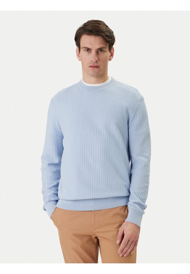 BOSS Sweter H-Imberto 50545283 Błękitny Regular Fit. Kolor: niebieski. Materiał: bawełna