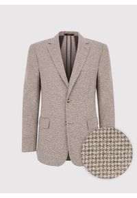 Pako Lorente - Brązowa marynarka w pepitkę. Okazja: na co dzień. Kolor: brązowy. Materiał: poliester, elastan, wiskoza. Sezon: wiosna. Styl: casual #9