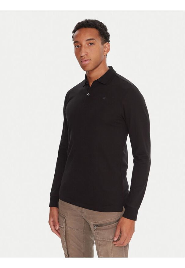 G-Star RAW - G-Star Raw Polo Dunda D27683-5864 Czarny Slim Fit. Typ kołnierza: polo. Kolor: czarny. Materiał: bawełna