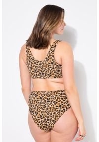 ULLA POPKEN - Damskie Figi od bikini figi wysoki stan panterka. Stan: podwyższony. Kolekcja: plus size. Kolor: beżowy. Materiał: elastan, poliamid, materiał. Wzór: motyw zwierzęcy