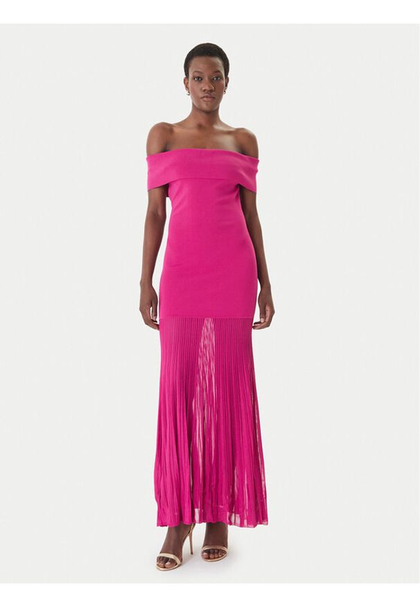 MICHAEL Michael Kors Sukienka dzianinowa MS683HGBFD Różowy Slim Fit. Kolor: różowy. Materiał: syntetyk