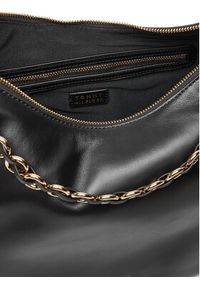 TOMMY HILFIGER - Tommy Hilfiger Torebka Moon Leather Hobo AW0AW17468 Czarny. Kolor: czarny. Materiał: skórzane
