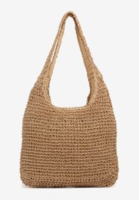 Born2be - Ciemnobeżowa Pleciona Torebka Shopperka z Dwoma Rączkami Felairis. Kolor: beżowy. Styl: klasyczny, casual, elegancki, biznesowy