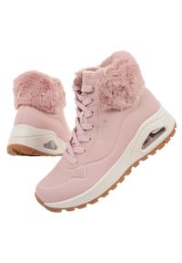 skechers - Buty sportowe Skechers Uno Rugged. Okazja: na co dzień. Kolor: różowy. Materiał: skóra, syntetyk. Szerokość cholewki: normalna. Wzór: gładki #1