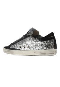 GOLDEN GOOSE - Brokatowe sneakersy Superstar. Kolor: srebrny. Materiał: guma. Wzór: aplikacja #3