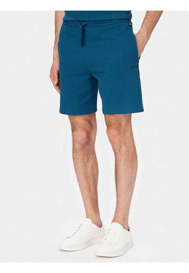 BOSS Szorty sportowe Waffle 50535884 Niebieski Regular Fit. Kolor: niebieski. Materiał: syntetyk. Styl: sportowy