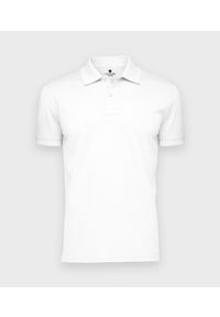 MegaKoszulki - Męska koszulka polo (bez nadruku, gładka) - biała. Typ kołnierza: polo. Kolor: biały. Materiał: bawełna. Wzór: gładki #1