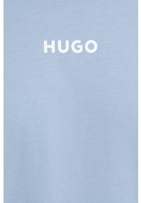 Hugo - HUGO t-shirt piżamowy kolor niebieski z nadrukiem. Kolor: niebieski. Materiał: dzianina. Wzór: nadruk #5